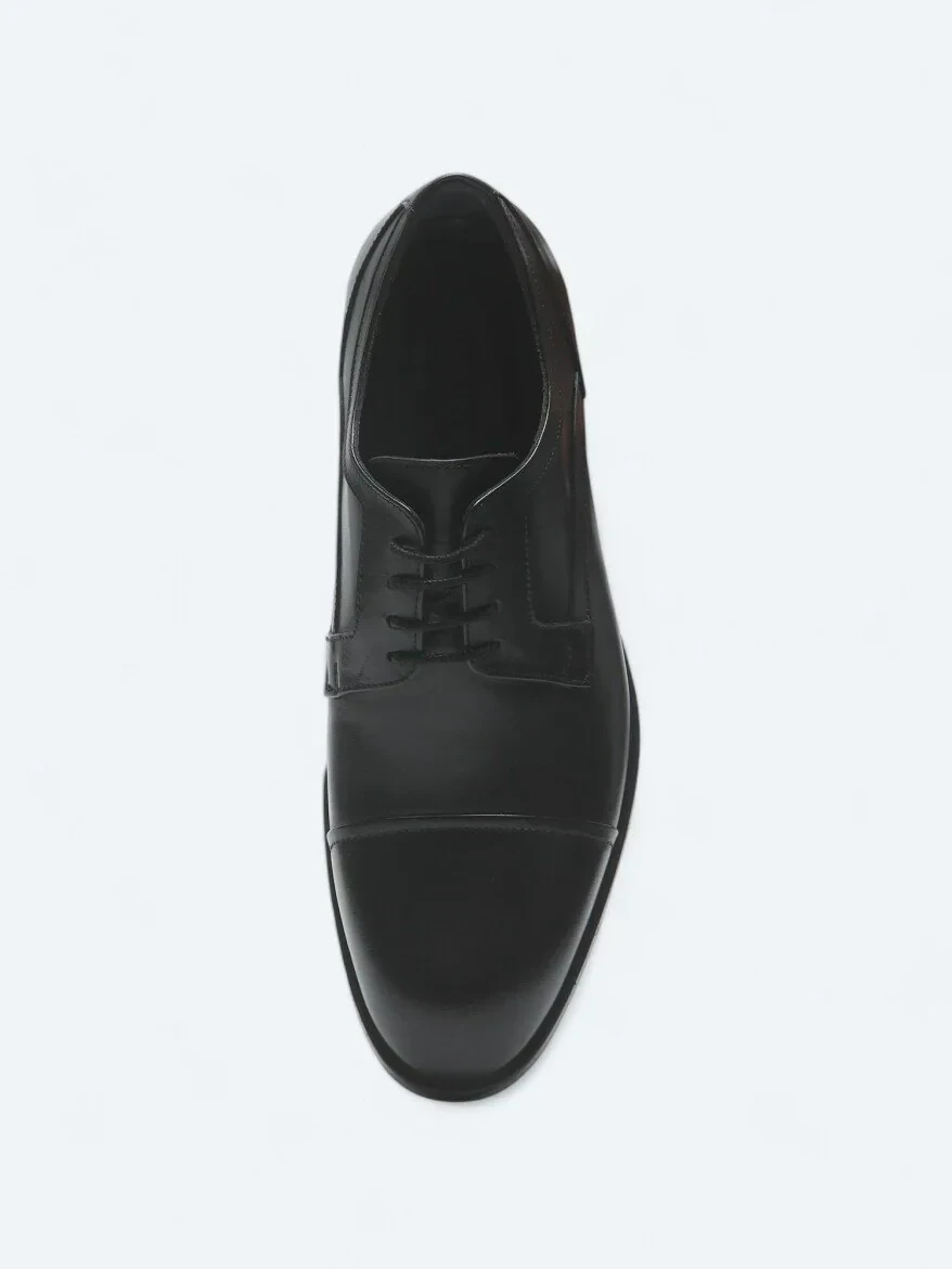 Black Leather Classical Shoes - 3