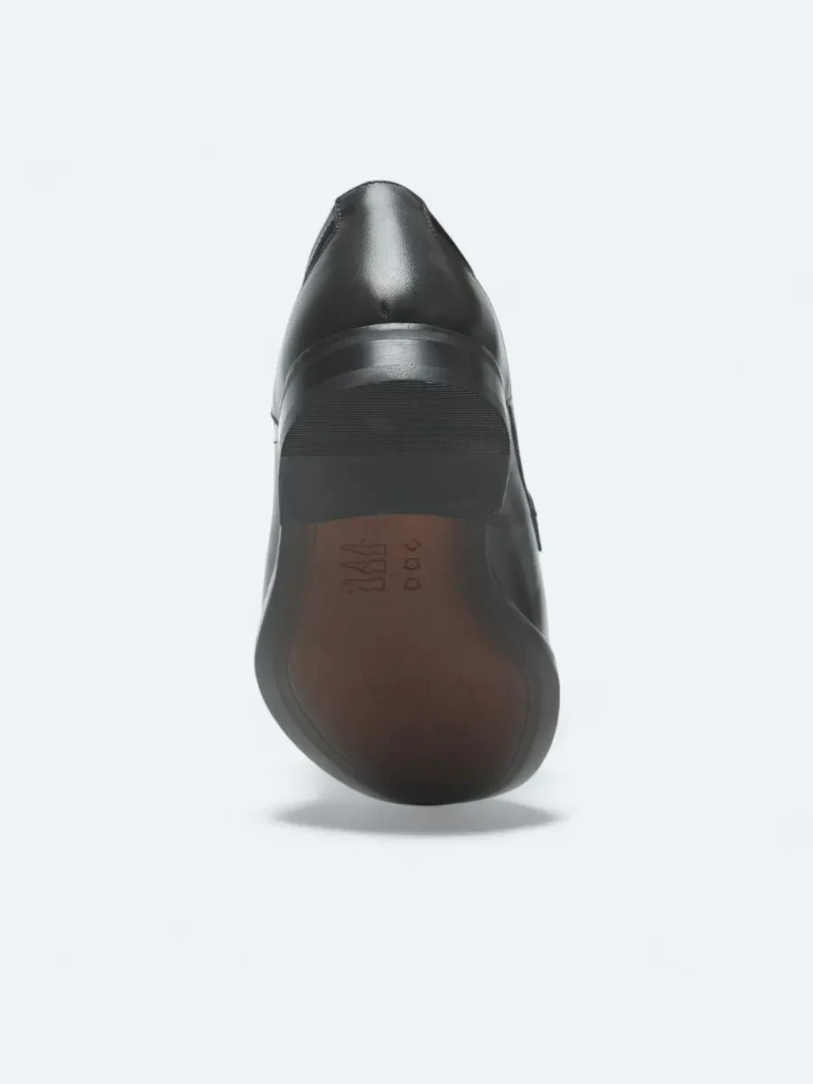 Black Leather Classical Shoes - 4