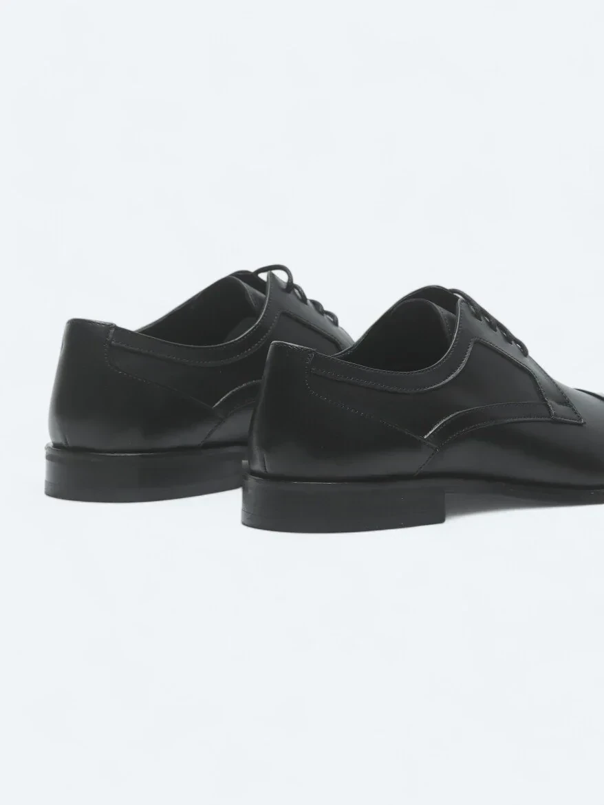 Black Leather Classical Shoes - 5