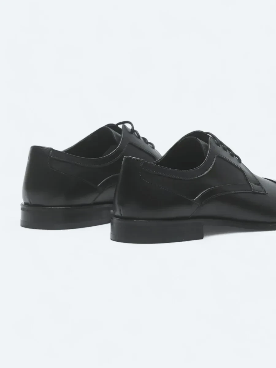 Black Leather Classical Shoes - 5