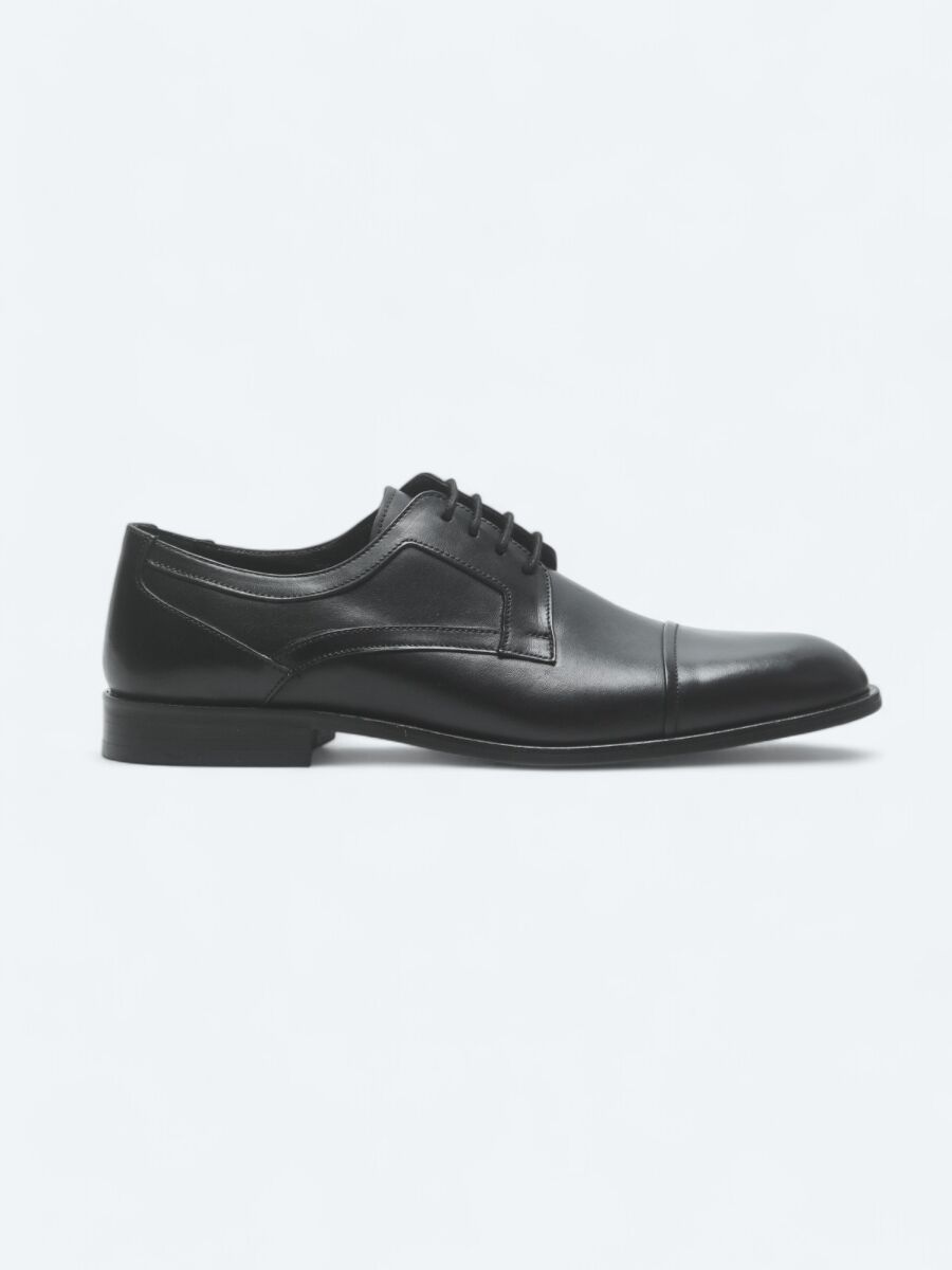 Black Leather Classical Shoes - 1