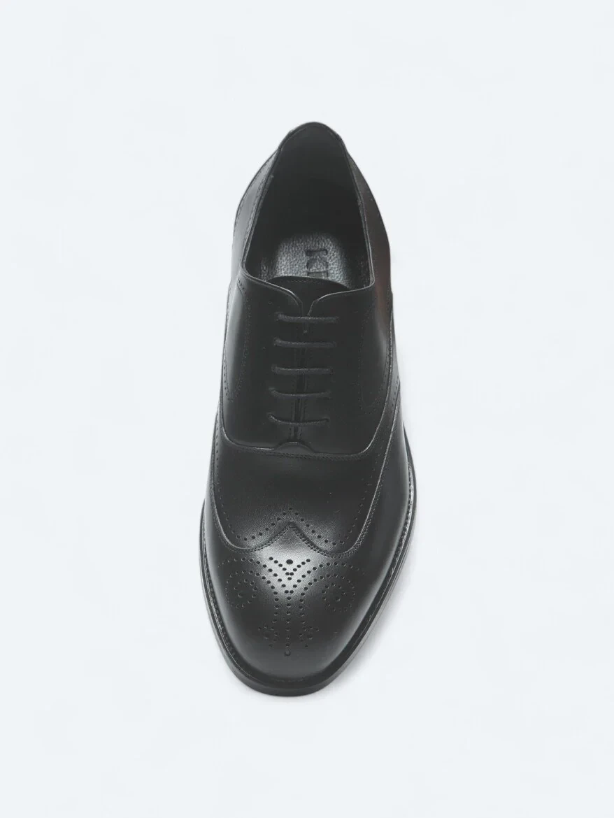 Black Leather Classical Shoes - 3