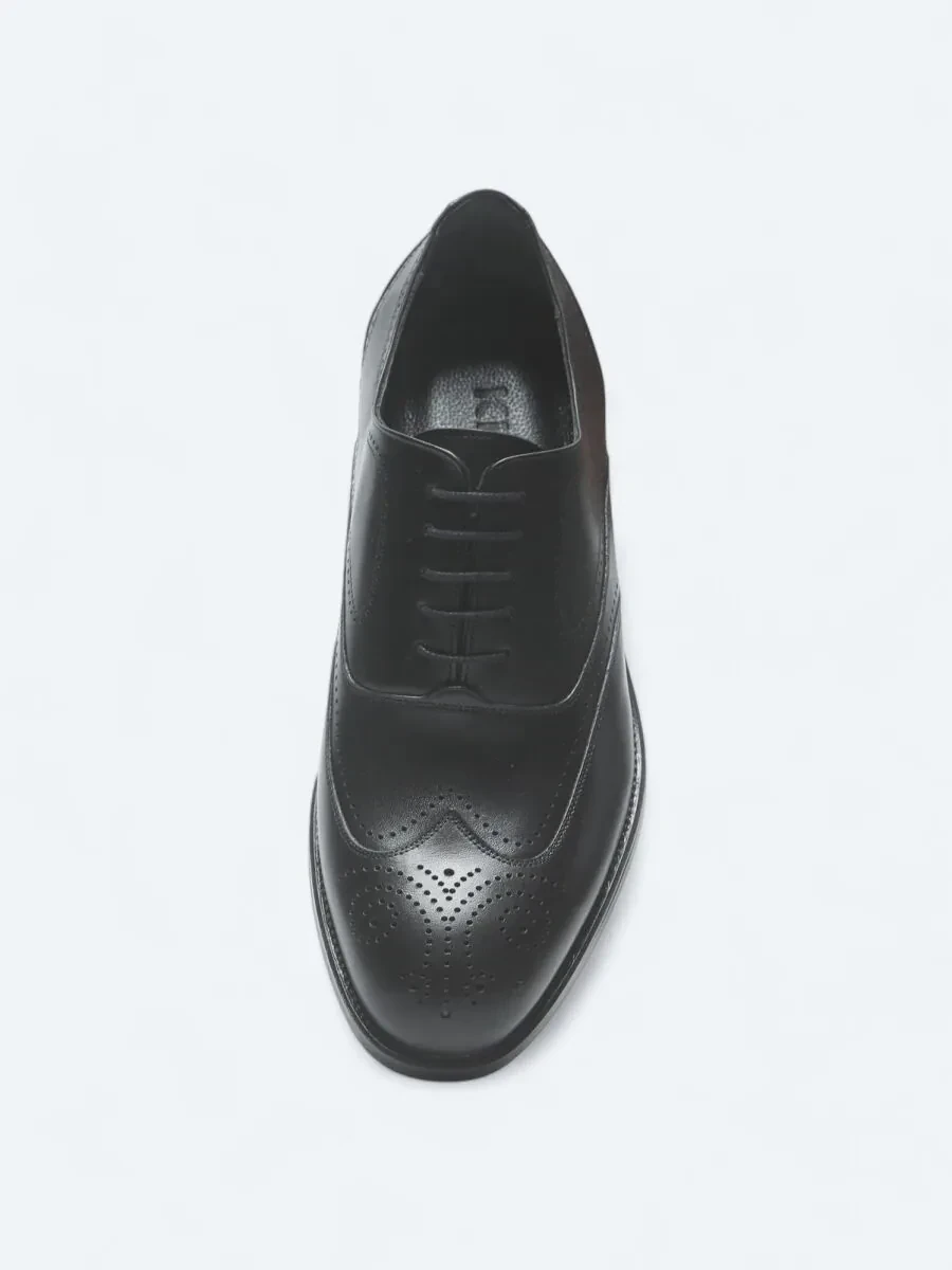 Black Leather Classical Shoes - 3