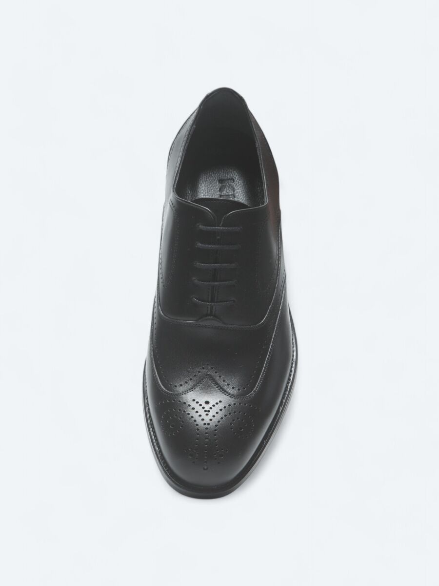 Black Leather Classical Shoes - 3