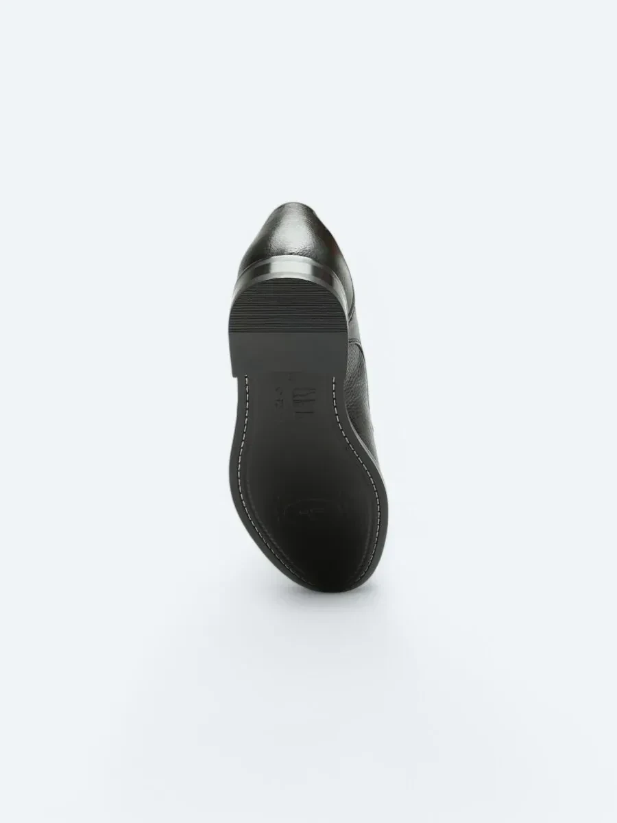 Black Leather Classical Shoes - 4
