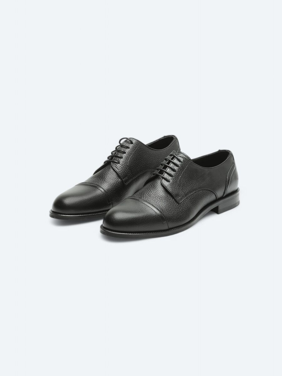 Black Leather Classical Shoes - 2