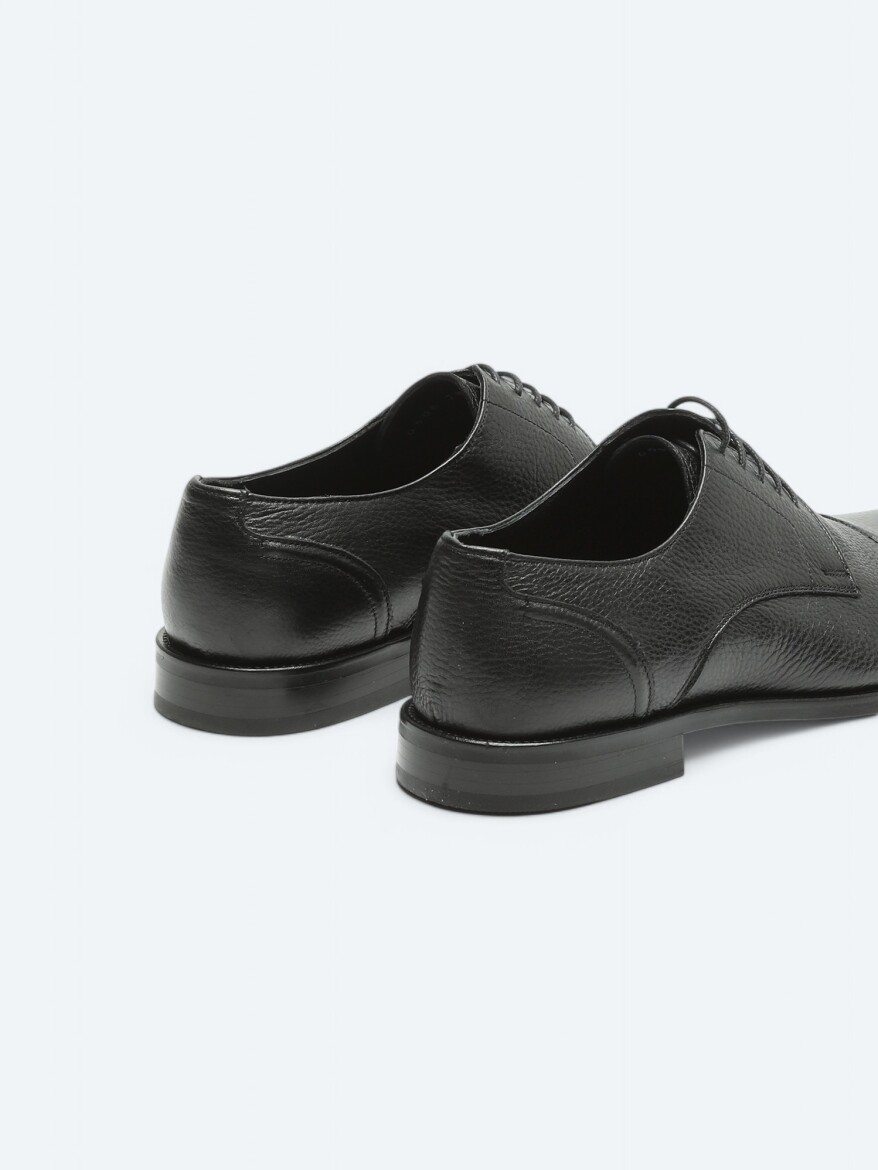 Black Leather Classical Shoes - 5