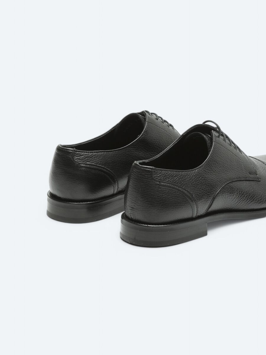 Black Leather Classical Shoes - 5