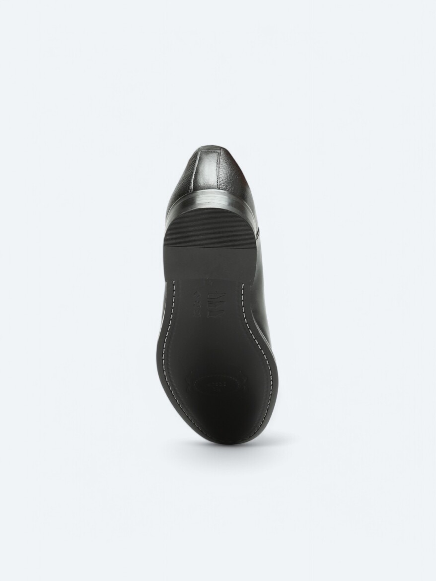 Black Leather Classical Shoes - 4