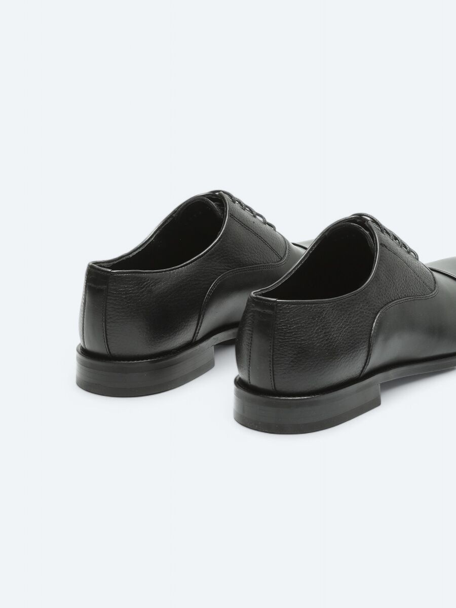 Black Leather Classical Shoes - 5