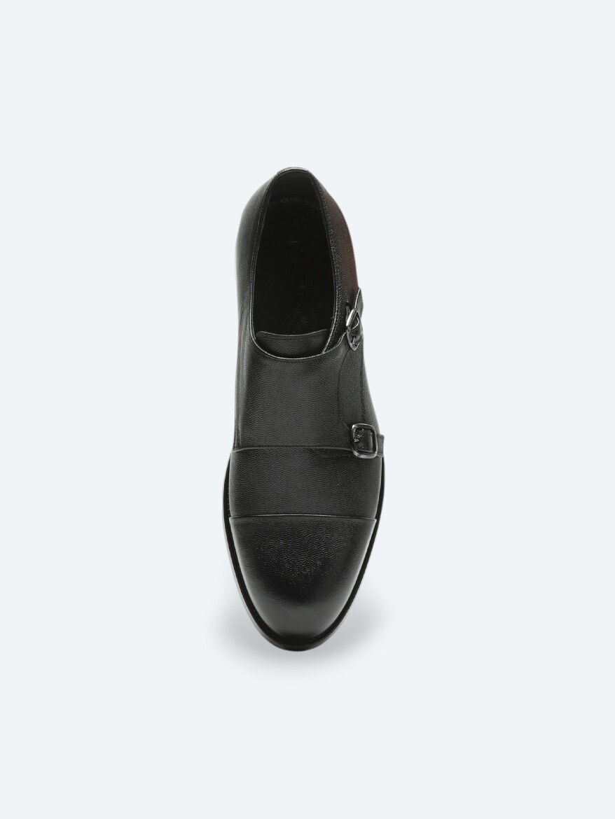 Black Leather Classical Shoes - 3