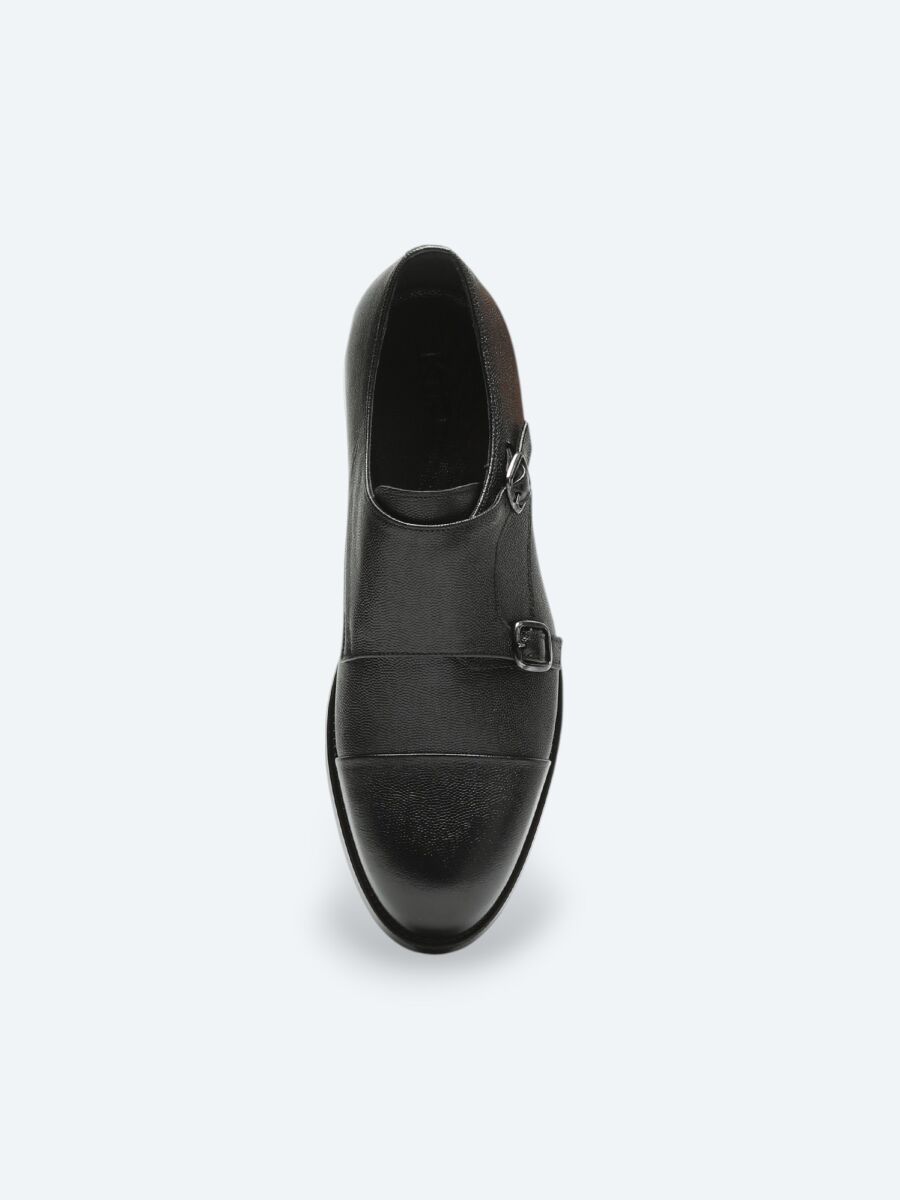 Black Leather Classical Shoes - 3