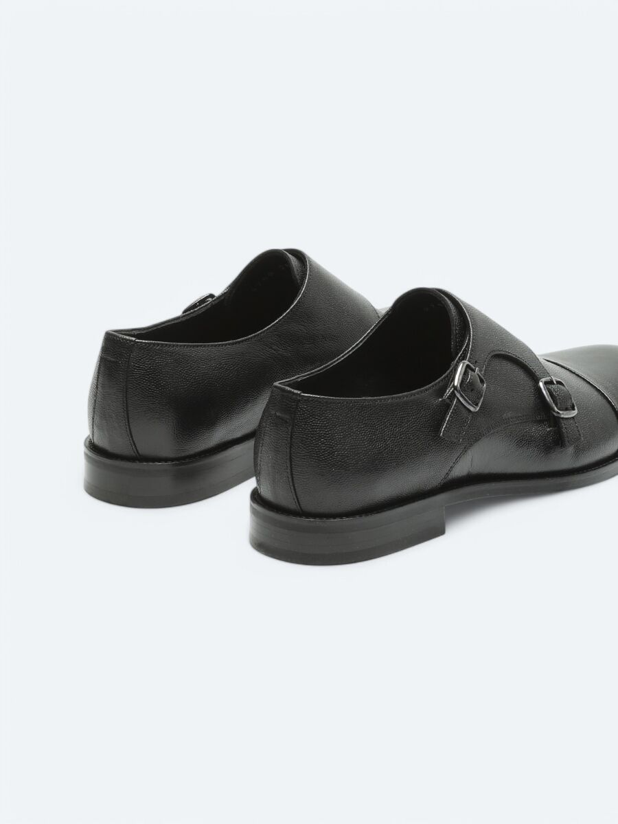 Black Leather Classical Shoes - 5