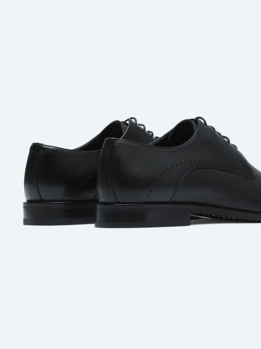 Black Leather Classical Shoes - 5