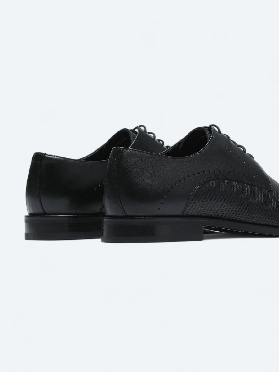 Black Leather Classical Shoes - 5