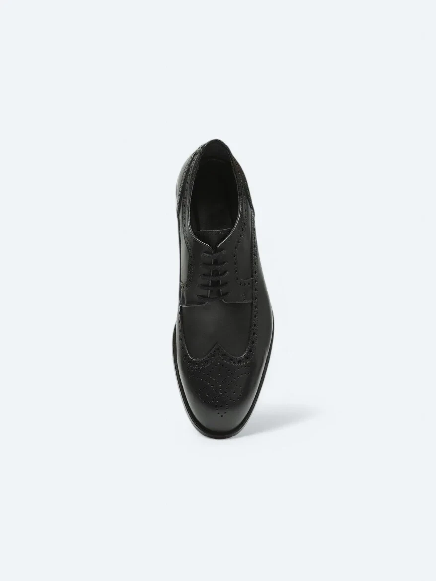 Black Leather Classical Shoes - 3
