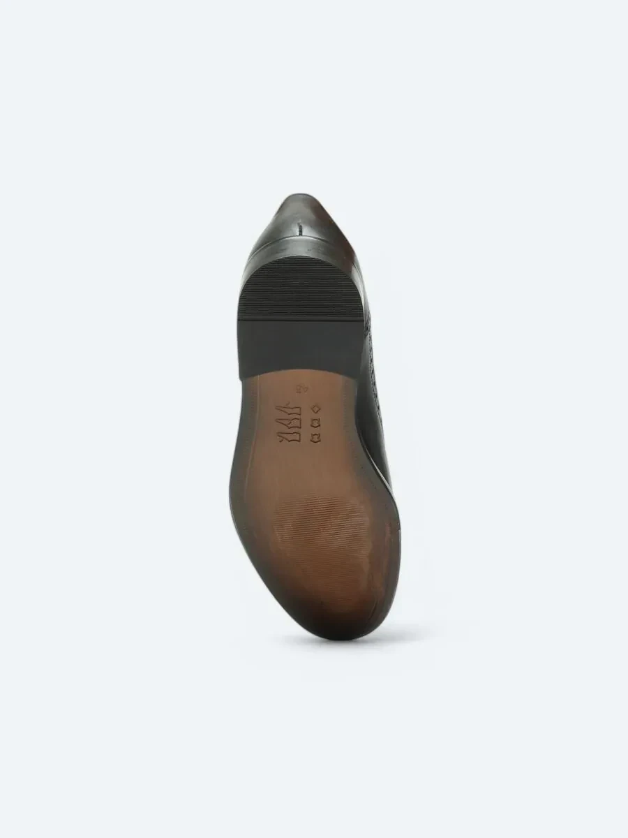 Black Leather Classical Shoes - 4