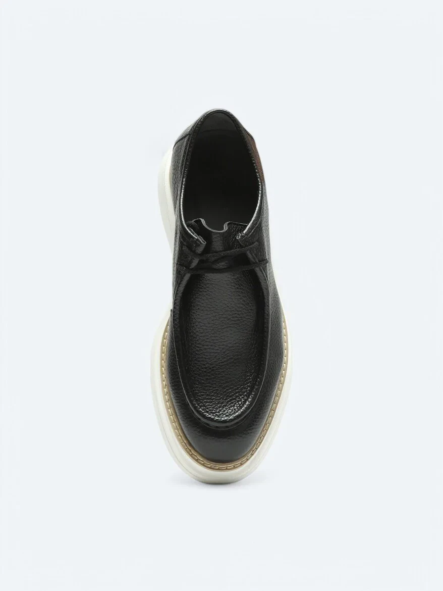 Black Leather Classical Shoes - 3