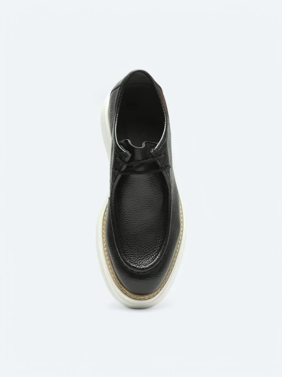 Black Leather Classical Shoes - 3