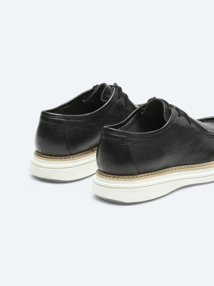 Black Leather Classical Shoes - 5