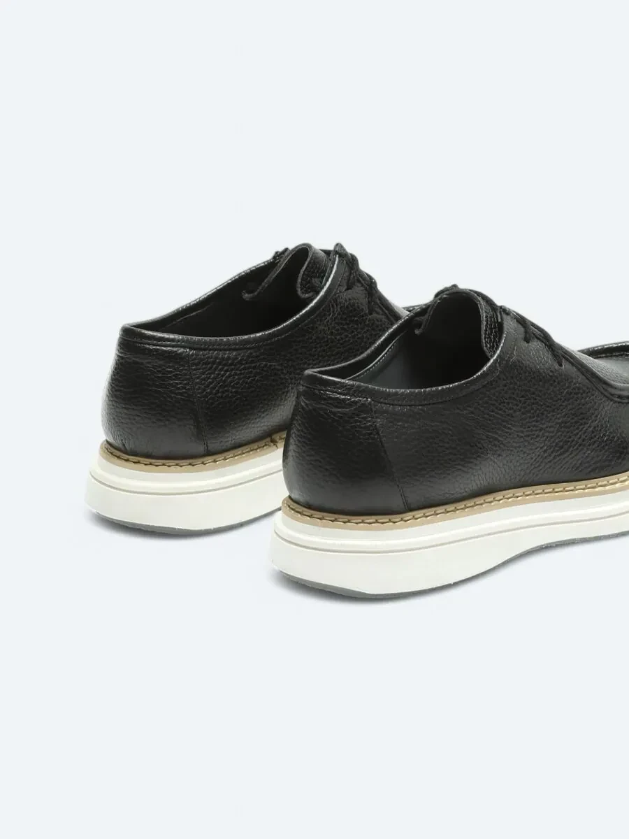 Black Leather Classical Shoes - 5