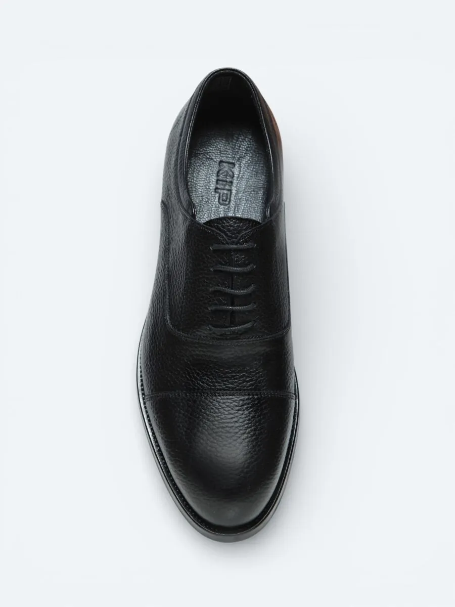 Black Leather Classical Shoes - 3