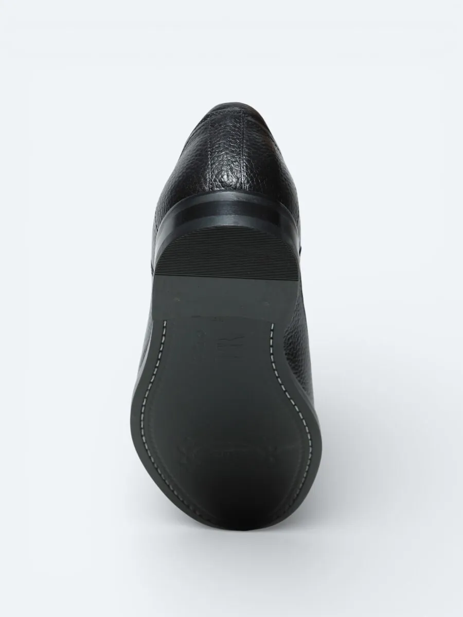 Black Leather Classical Shoes - 4