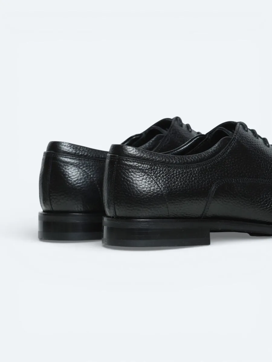 Black Leather Classical Shoes - 5