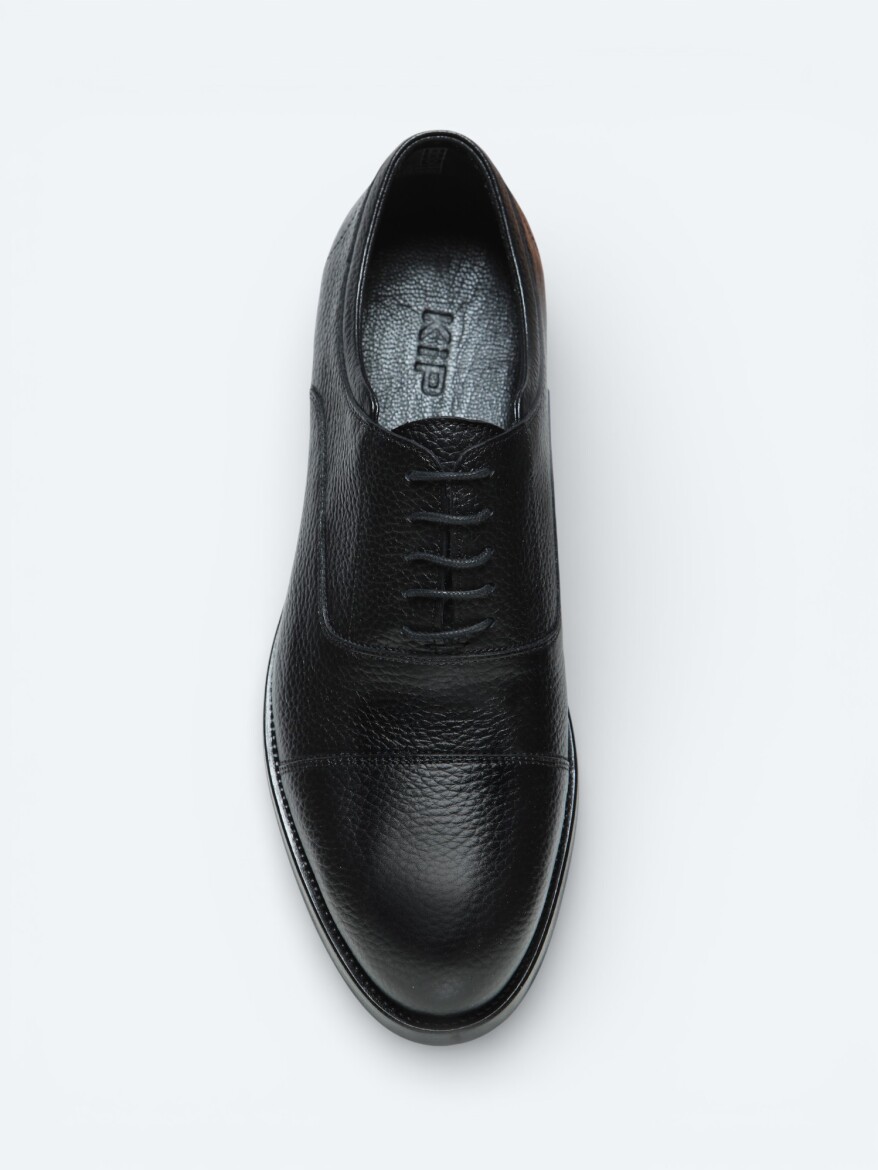 Black Leather Classical Shoes - 3