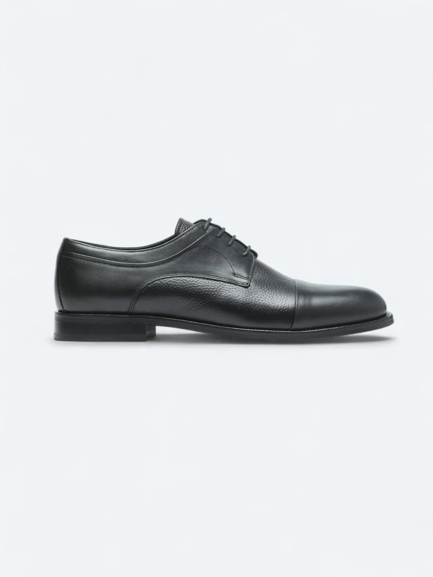 Black Leather Classical Shoes - 1