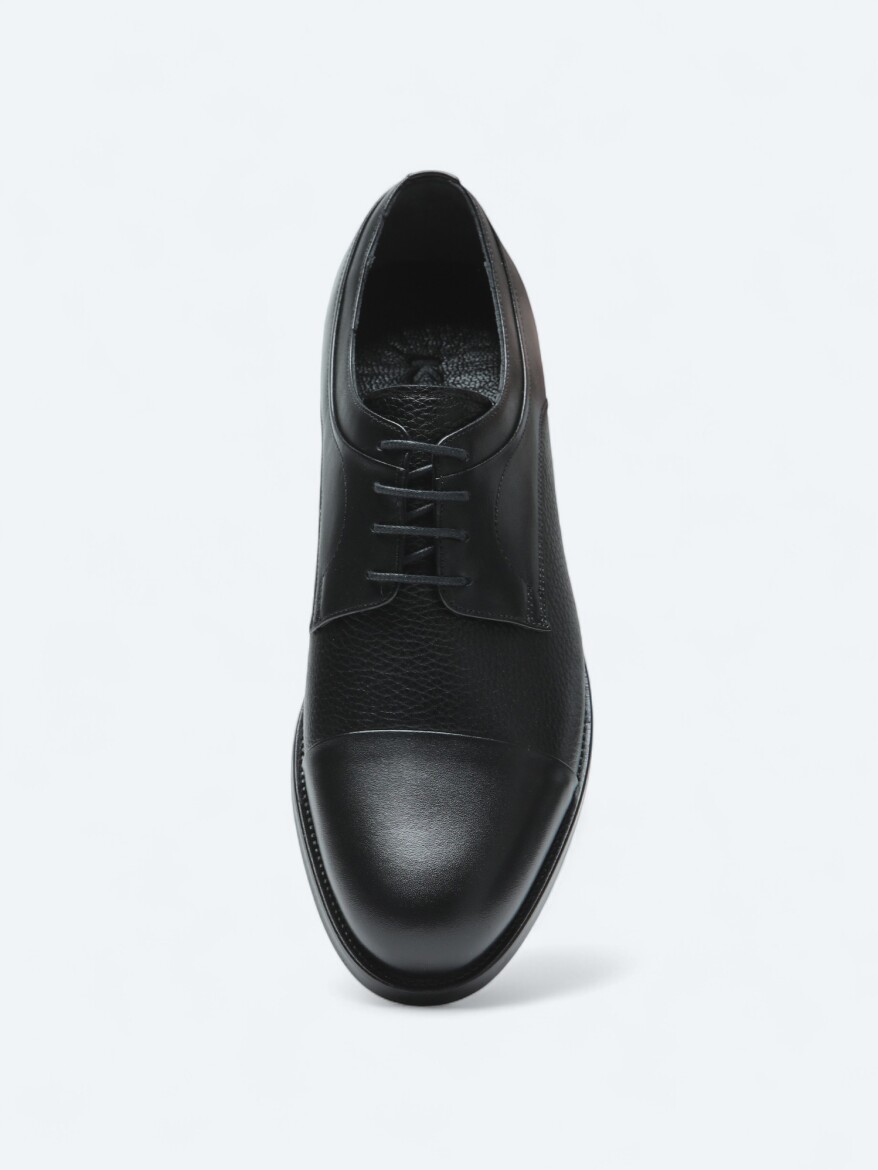 Black Leather Classical Shoes - 3