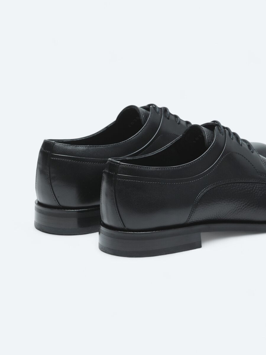 Black Leather Classical Shoes - 5
