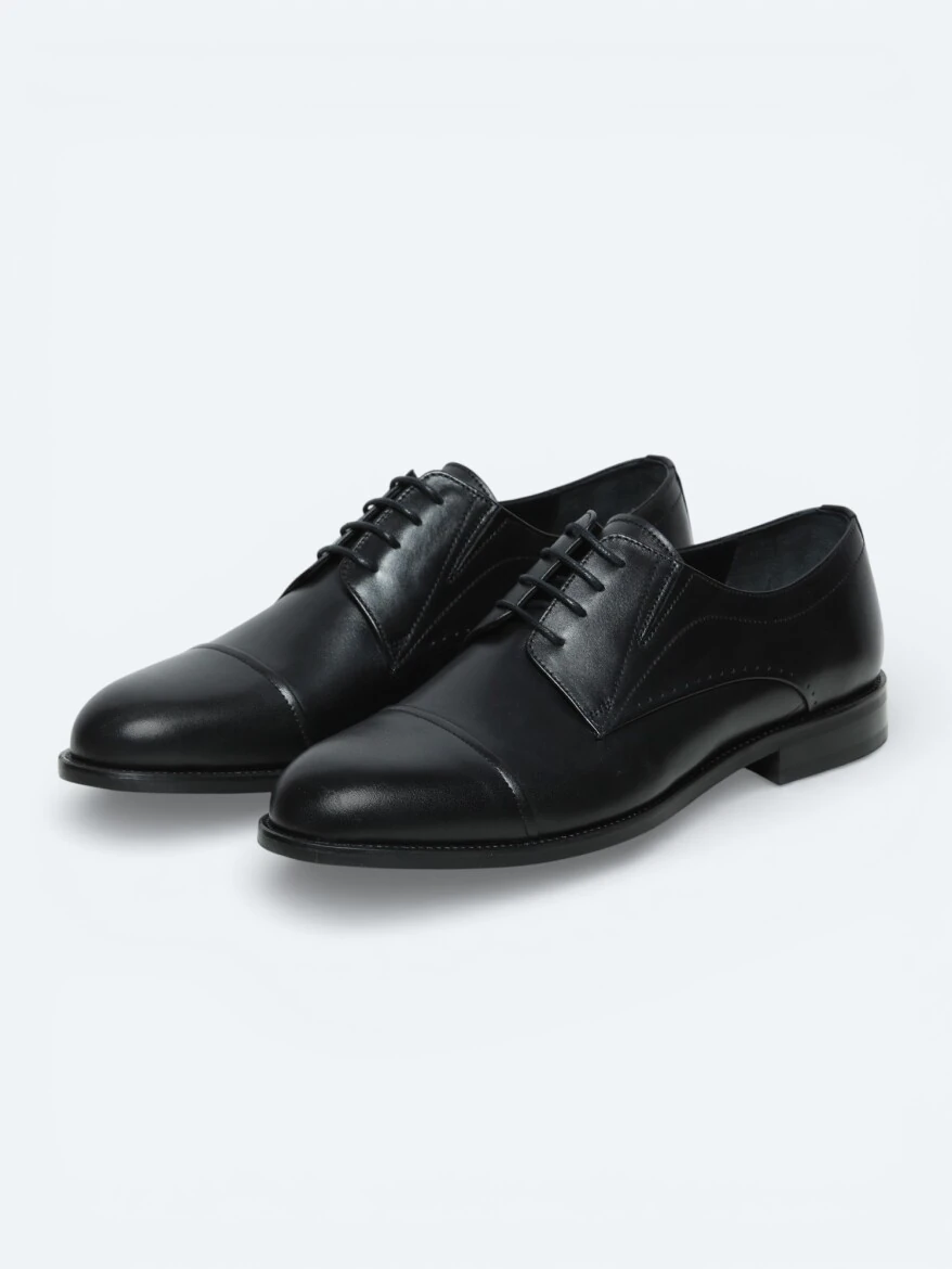 Black Leather Classical Shoes - 2