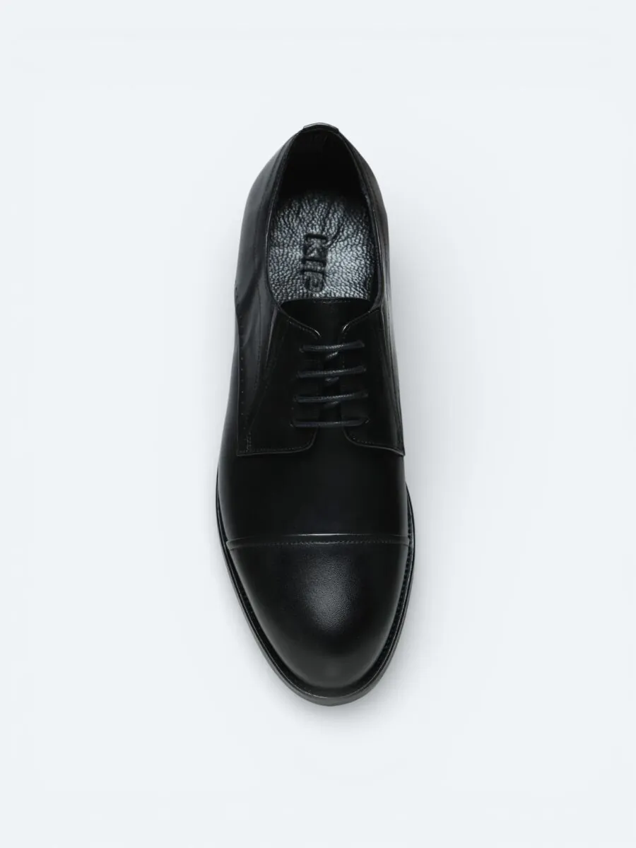 Black Leather Classical Shoes - 3