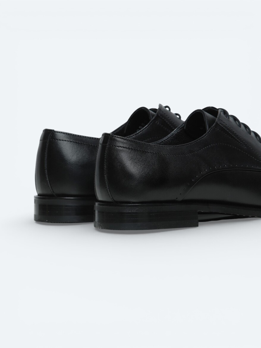 Black Leather Classical Shoes - 5