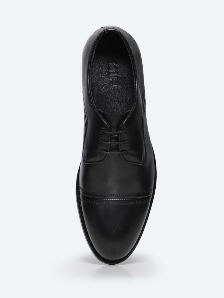 Black Leather Classical Shoes - 4