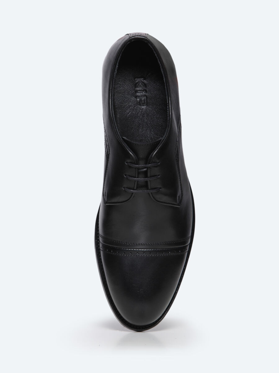 Black Leather Classical Shoes - 4