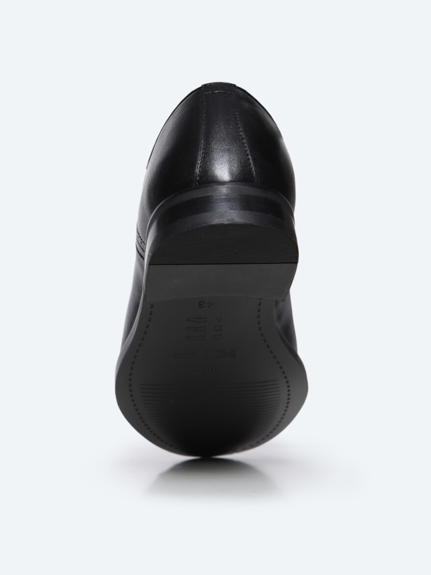 Black Leather Classical Shoes - 5