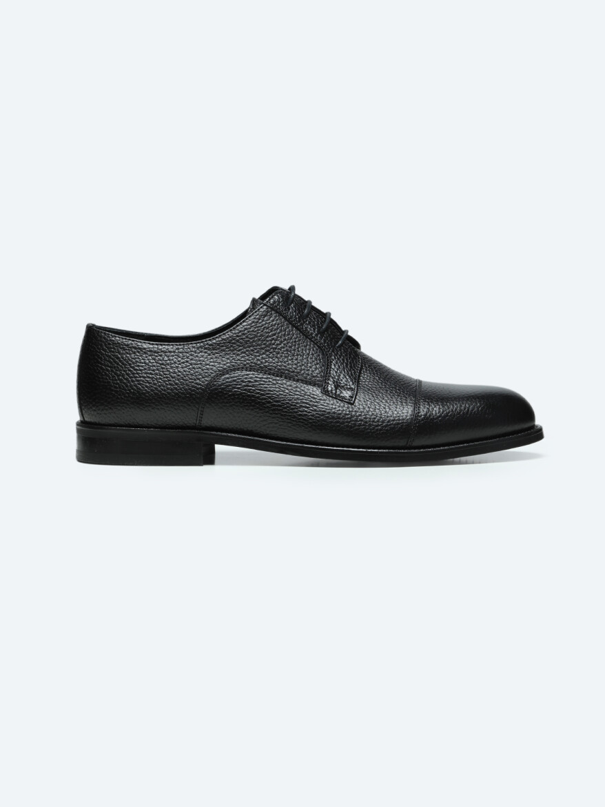 Black Leather Classical Shoes - KİP