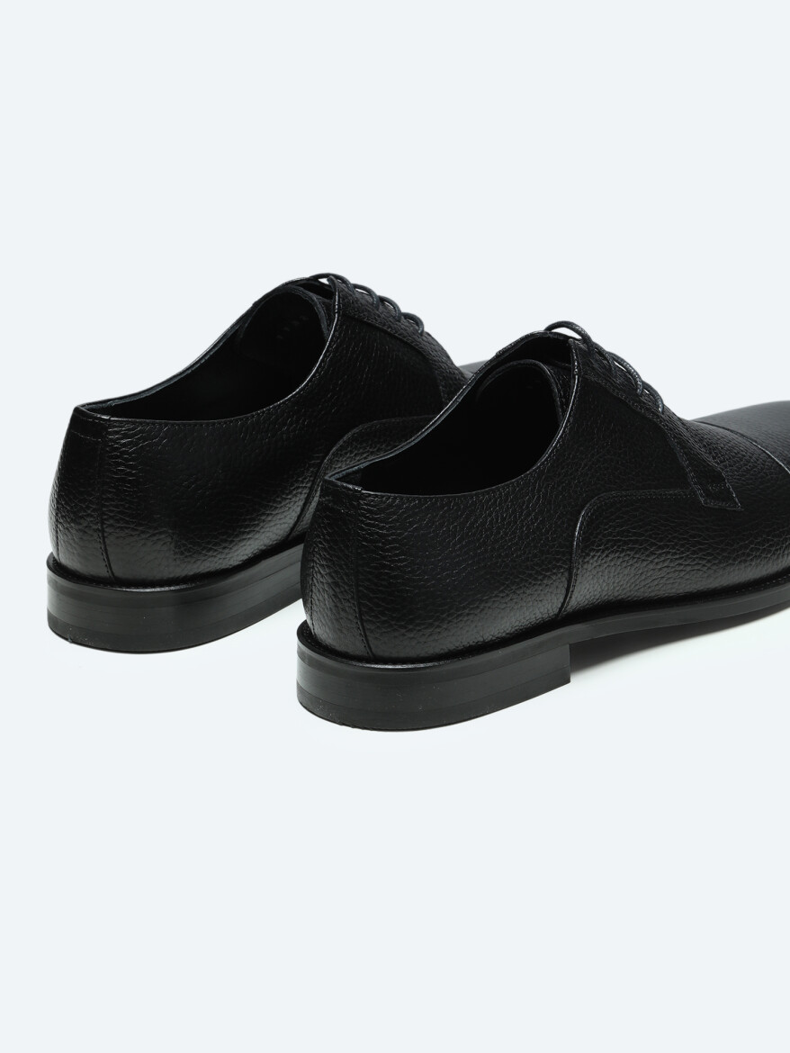 Black Leather Classical Shoes - 3