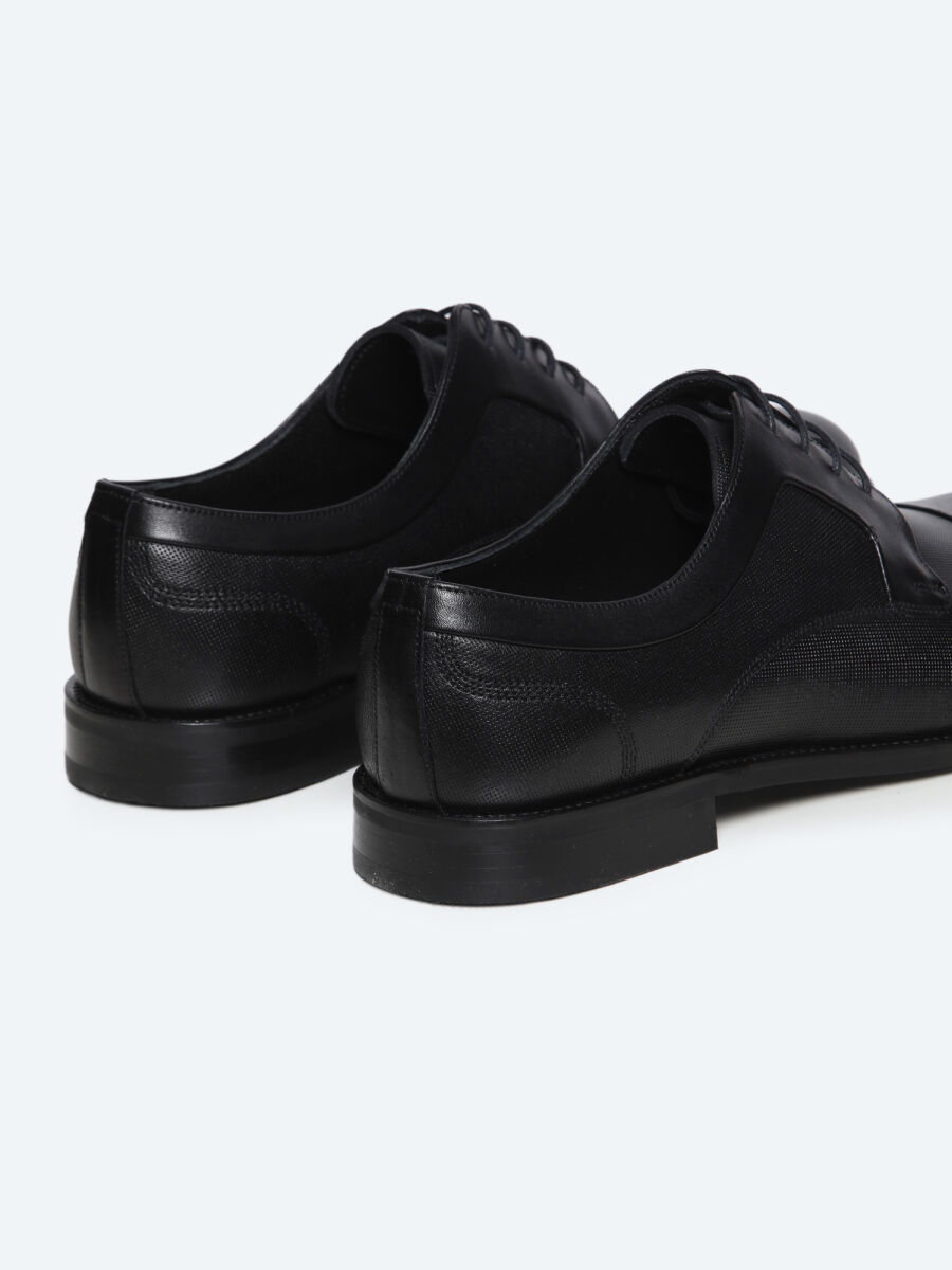 Black Leather Classical Shoes - 3