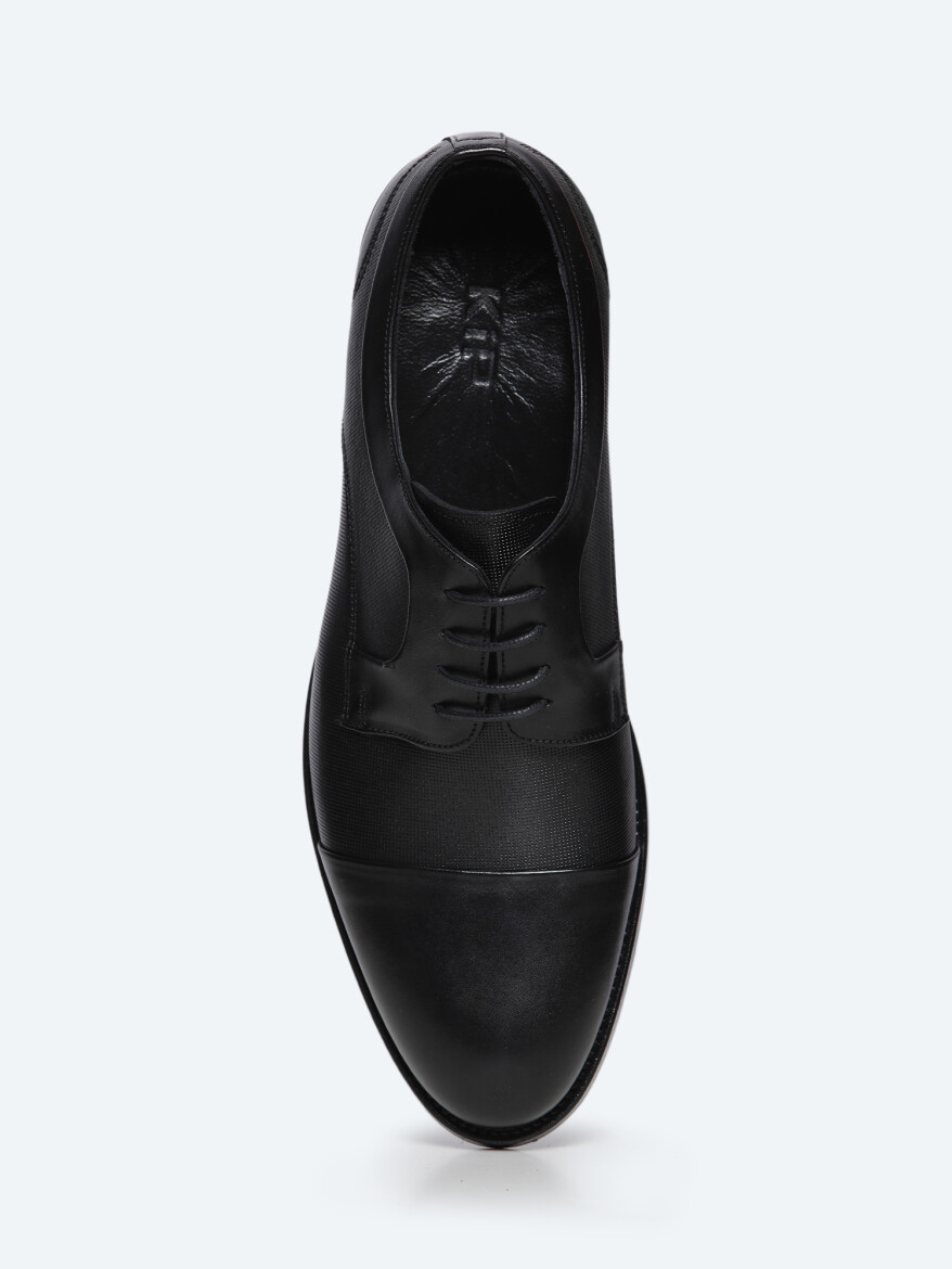 Black Leather Classical Shoes - 4