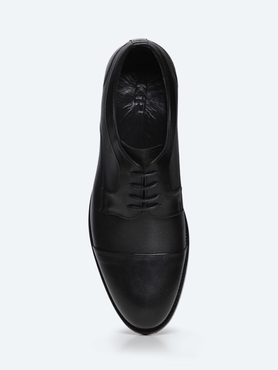 Black Leather Classical Shoes - 4