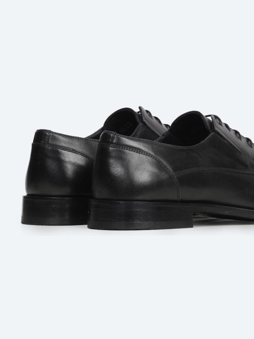 Black Leather Classical Shoes - 5
