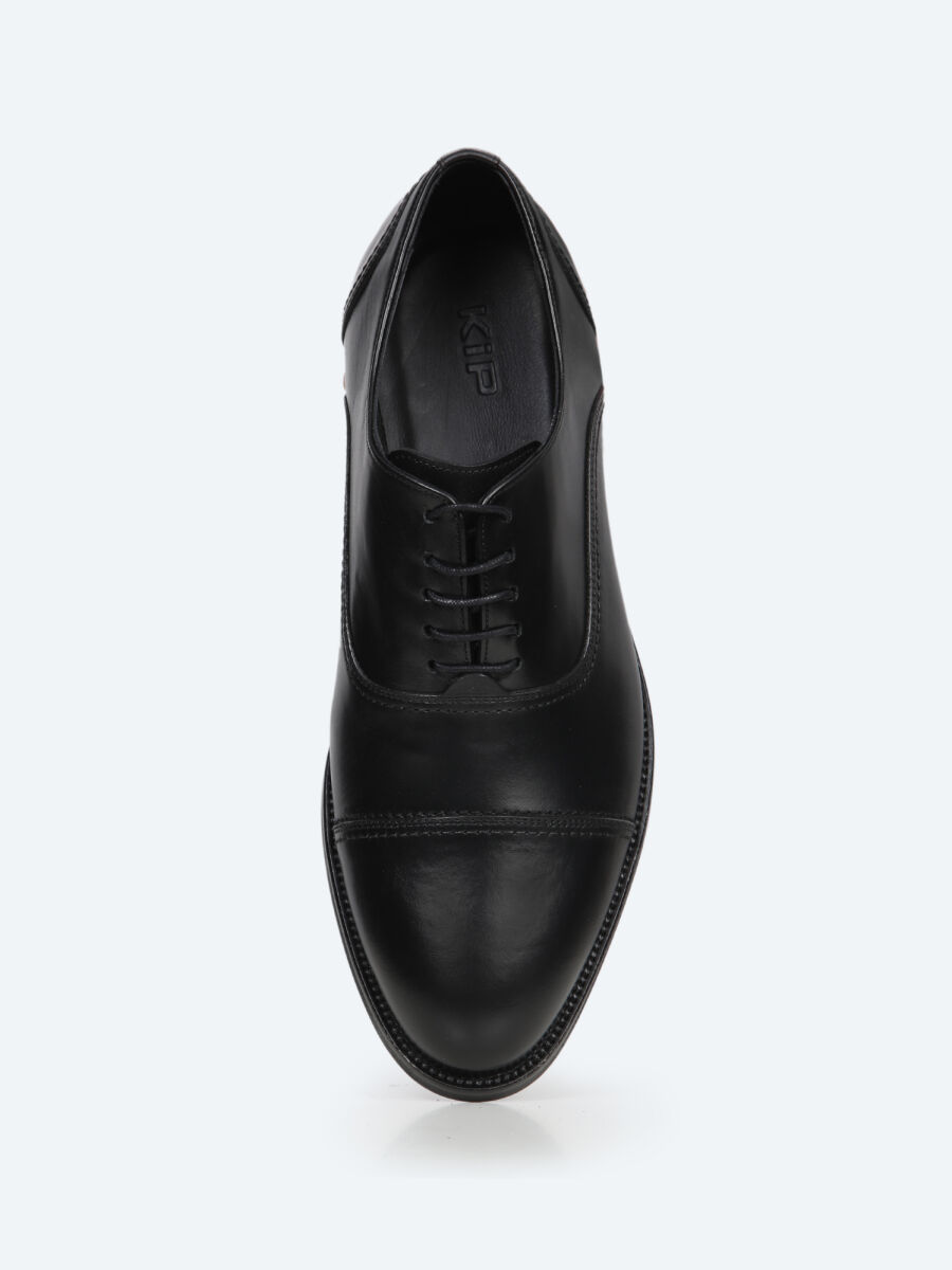 Black Leather Classical Shoes - 3