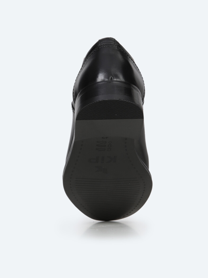 Black Leather Classical Shoes - 4