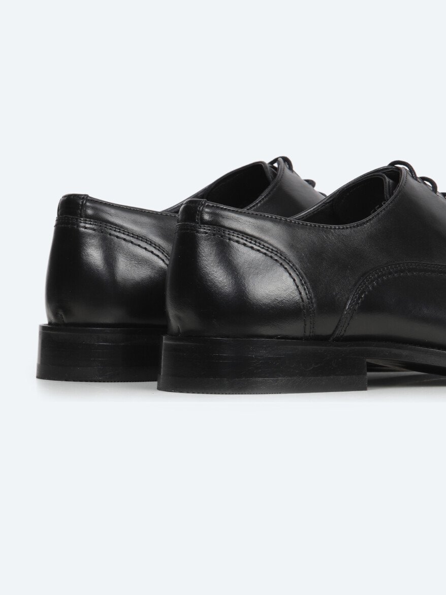 Black Leather Classical Shoes - 5