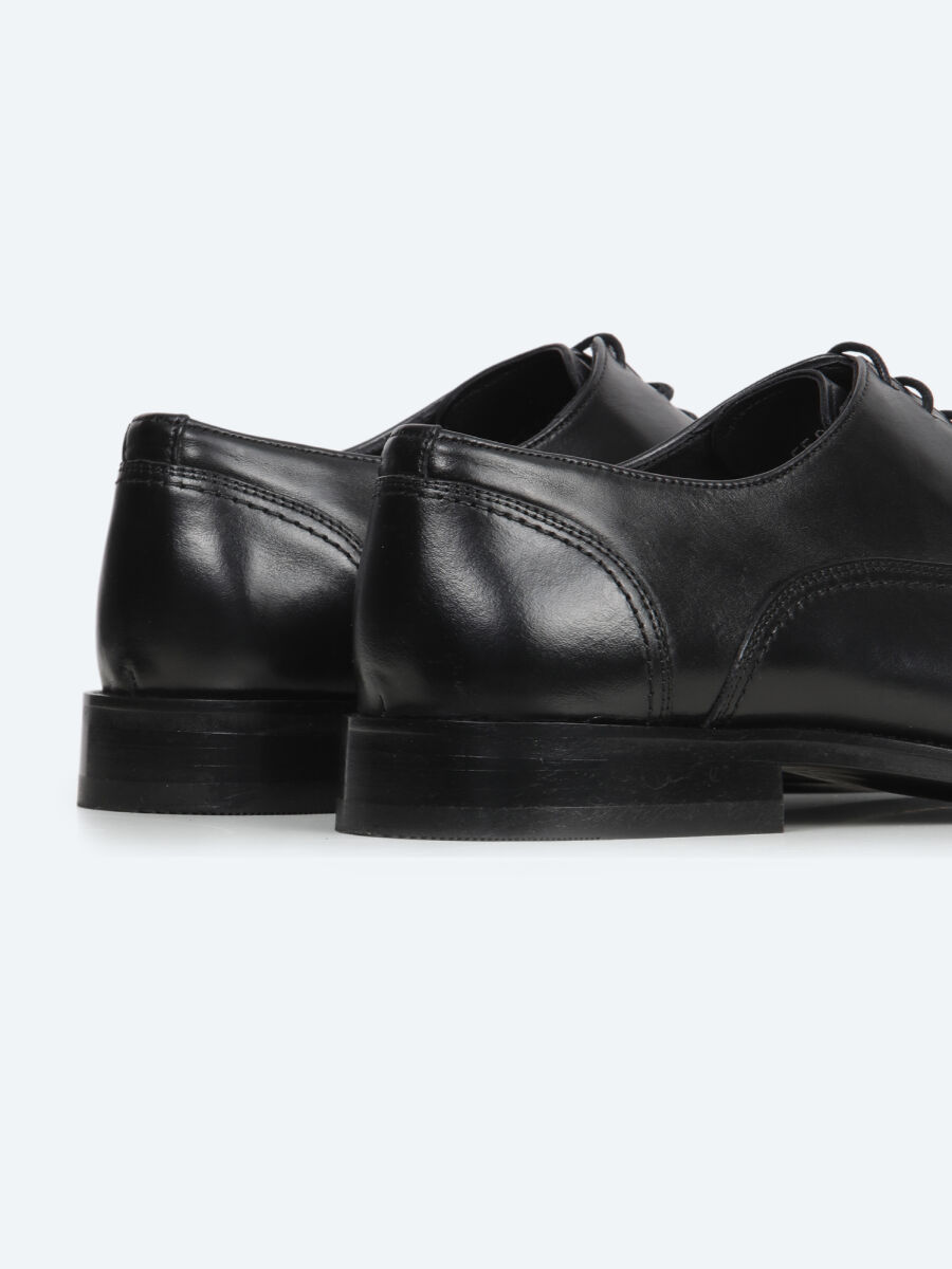 Black Leather Classical Shoes - 5
