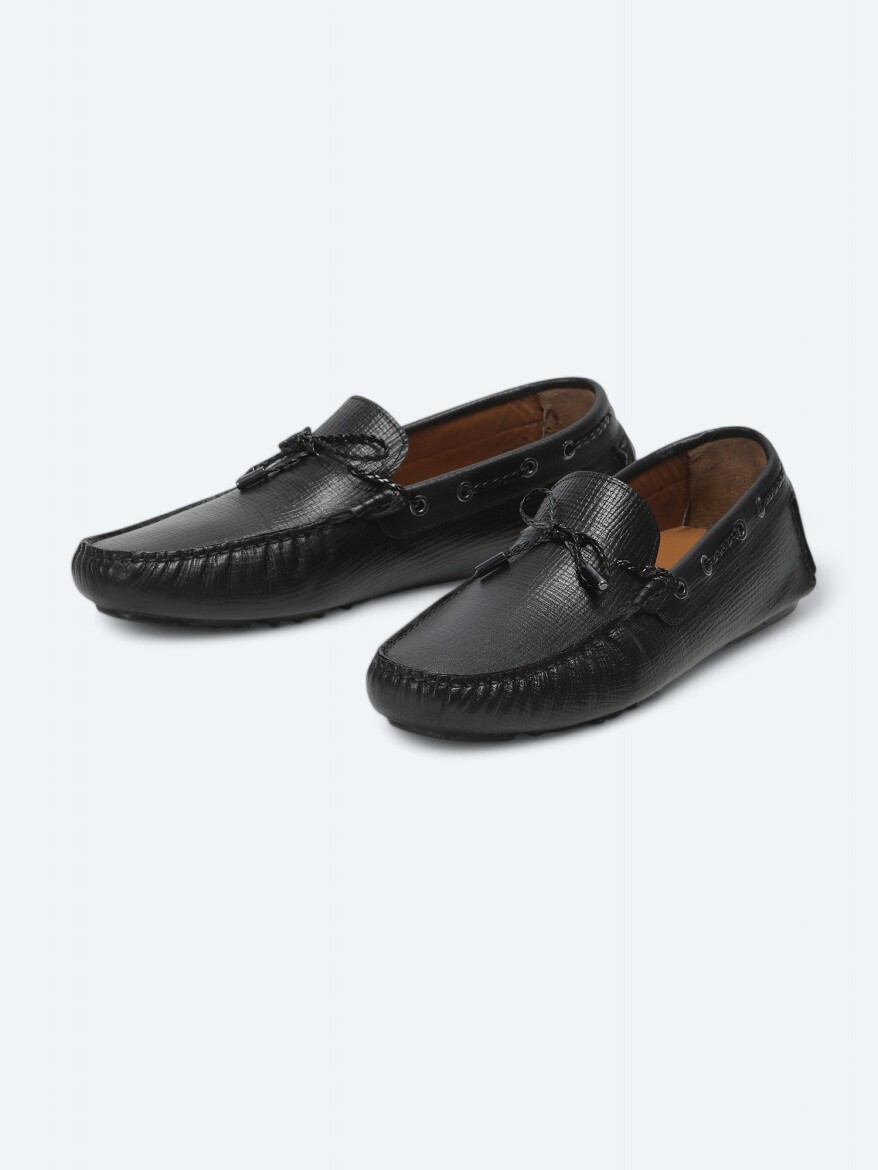 Black Leather Smart Casual Loafer - 2
