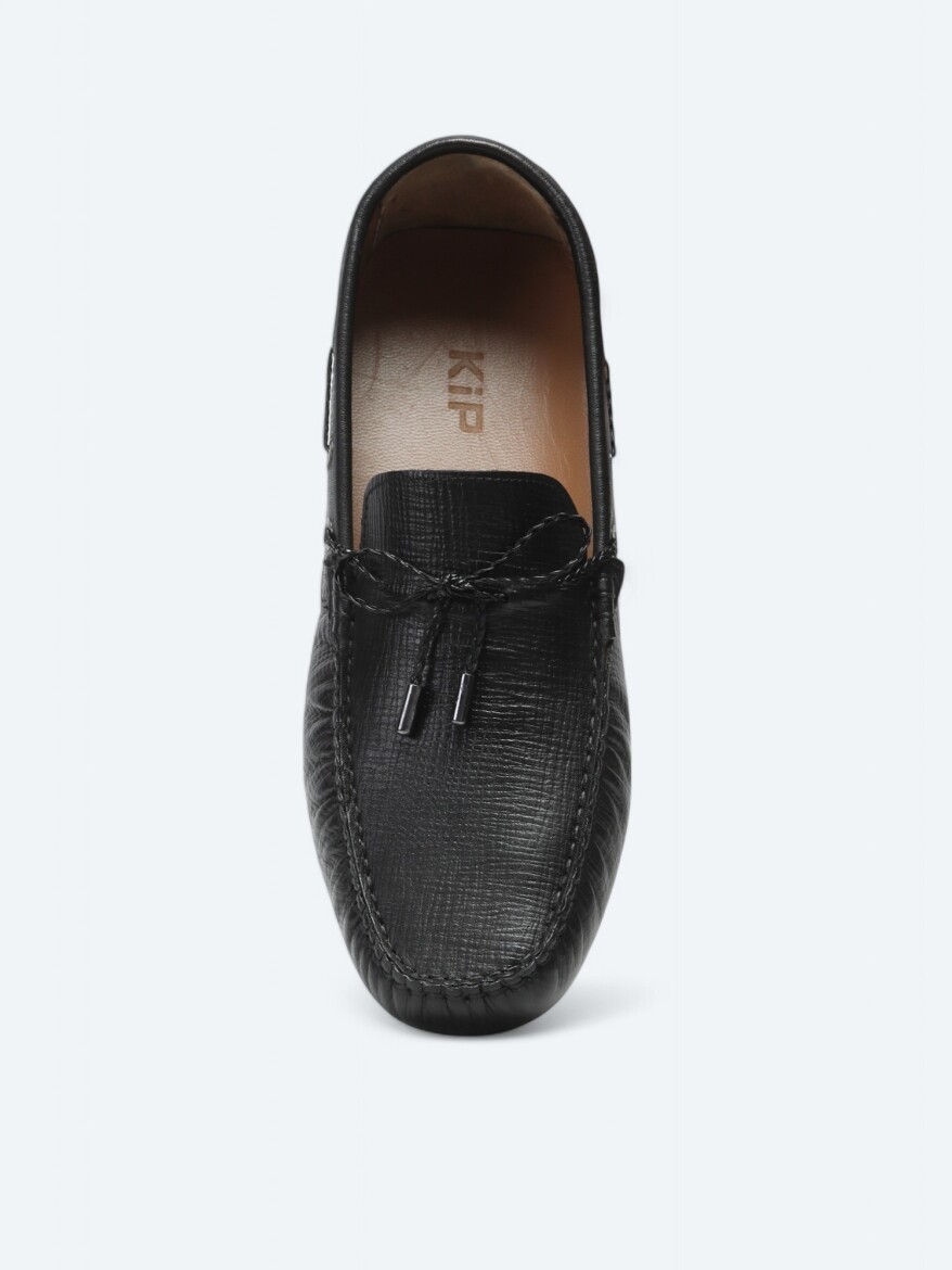 Black Leather Smart Casual Loafer - 3